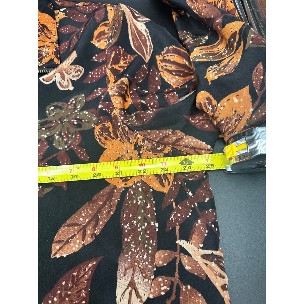 Blair Floral Print Zip Up Jacket Large Women's Fall Autumn Warm Tone Lightweight - Picture 9 of 10